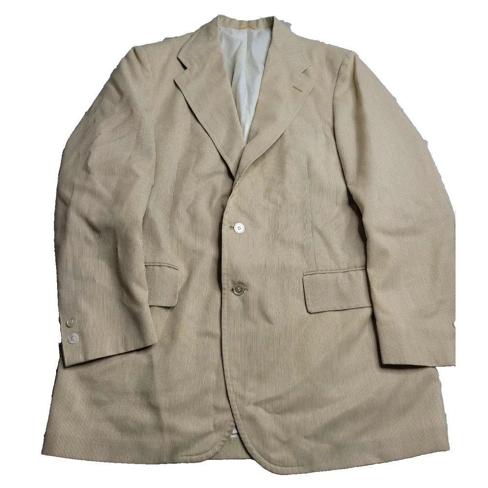Vintage Palm Beach Tan Vertical‎ Stripe Sport Coat Men's 42L (?)